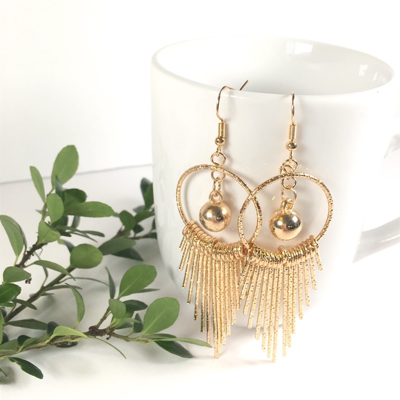 Vintage Fringe Tassel Drop Statement Earrings - Picture 3 of 3